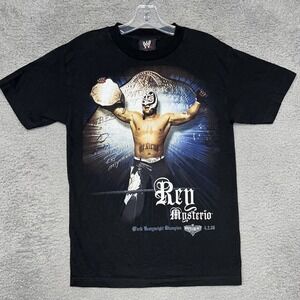 VTG Official WWE Rey Mysterio Wrestling T Shirt Mens Sz S Black Wrestlemania Tee